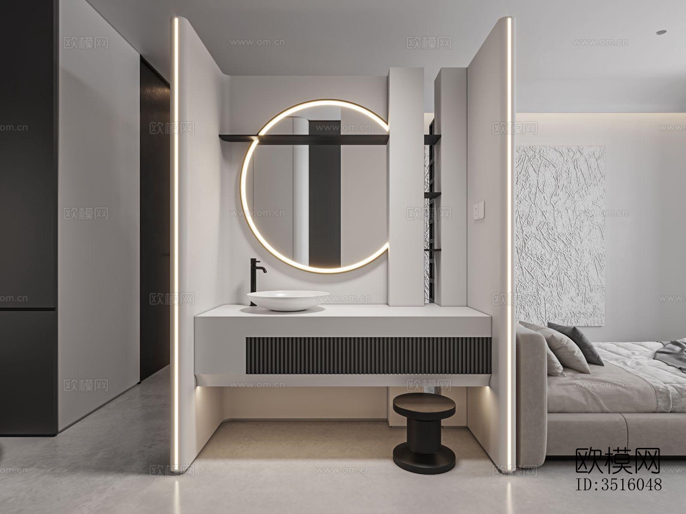 现代平层效果图下载（渲染图4）