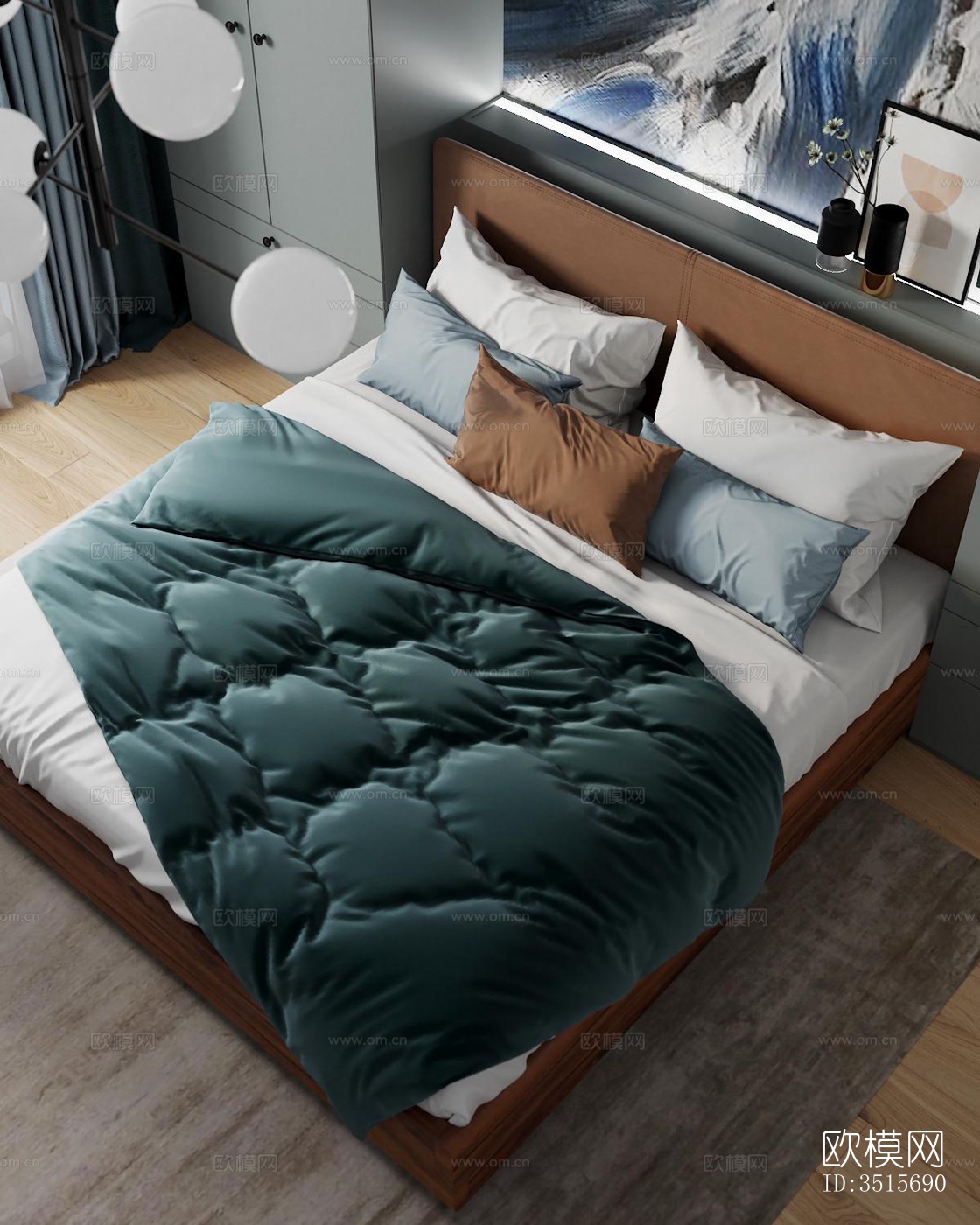 现代平层效果图下载（渲染图4）