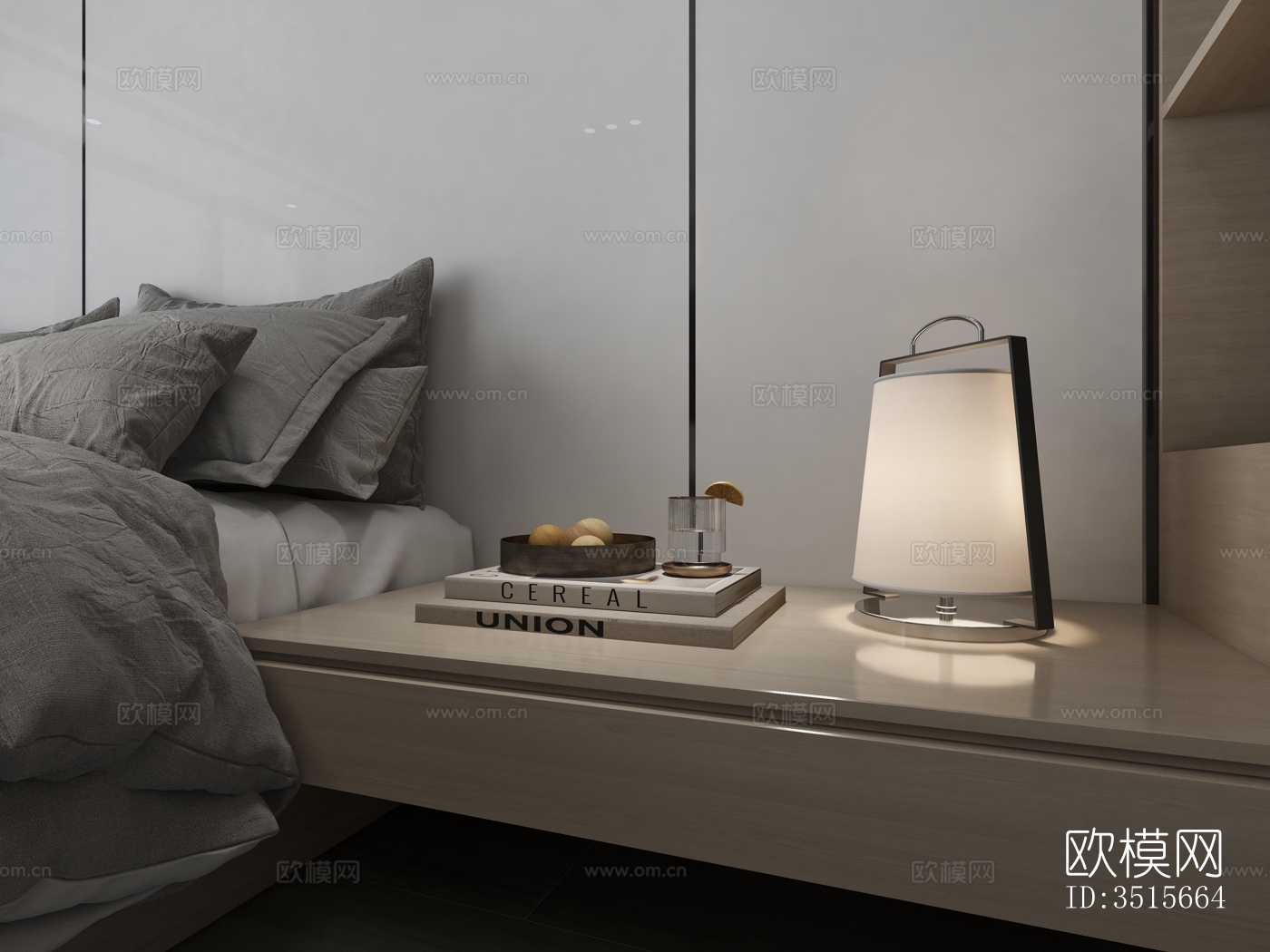 现代卧室效果图下载（渲染图3）