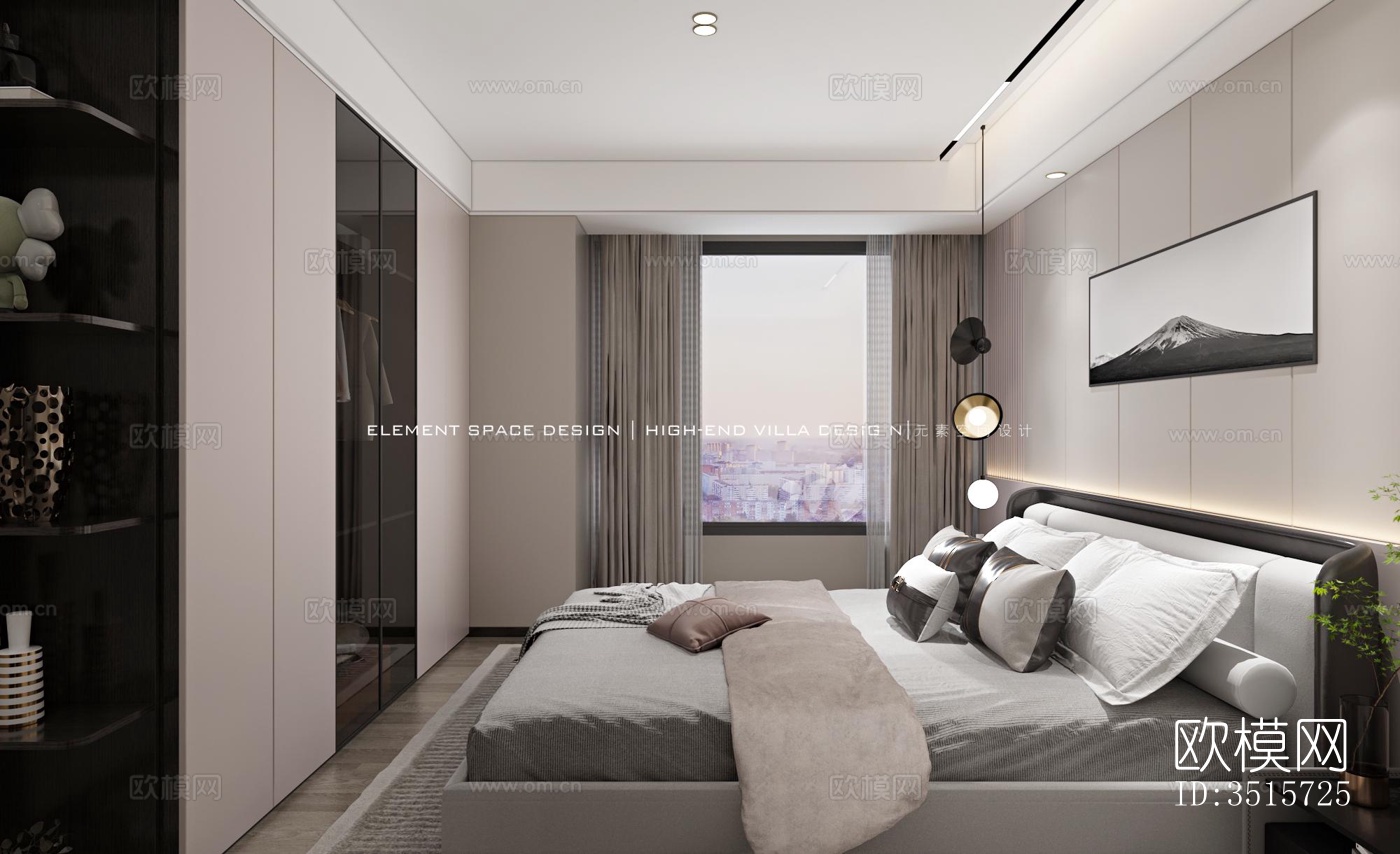 现代平层效果图下载（渲染图18）