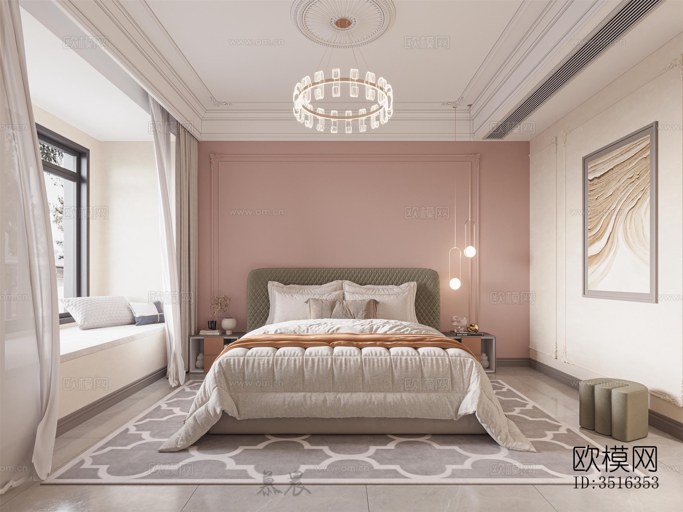 现代平层效果图下载（渲染图6）