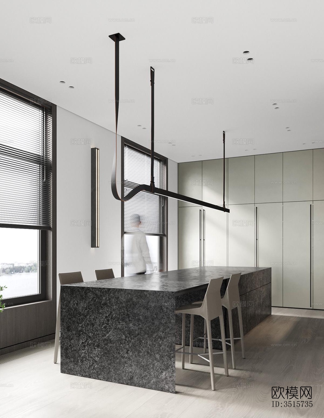 现代平层效果图下载（渲染图14）