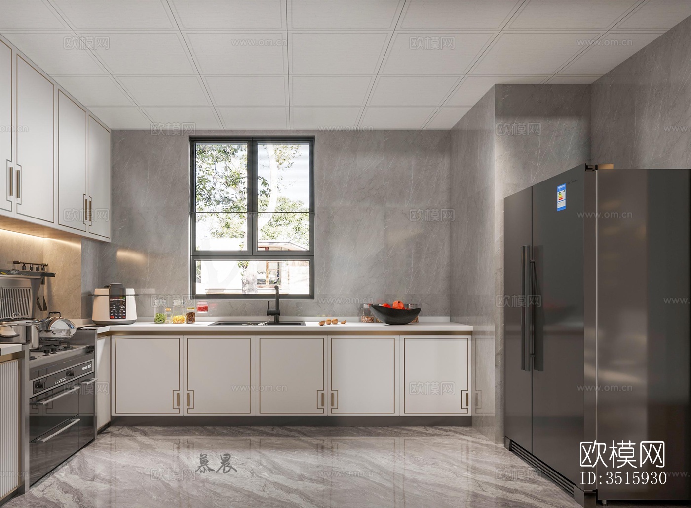 现代平层效果图下载（渲染图6）