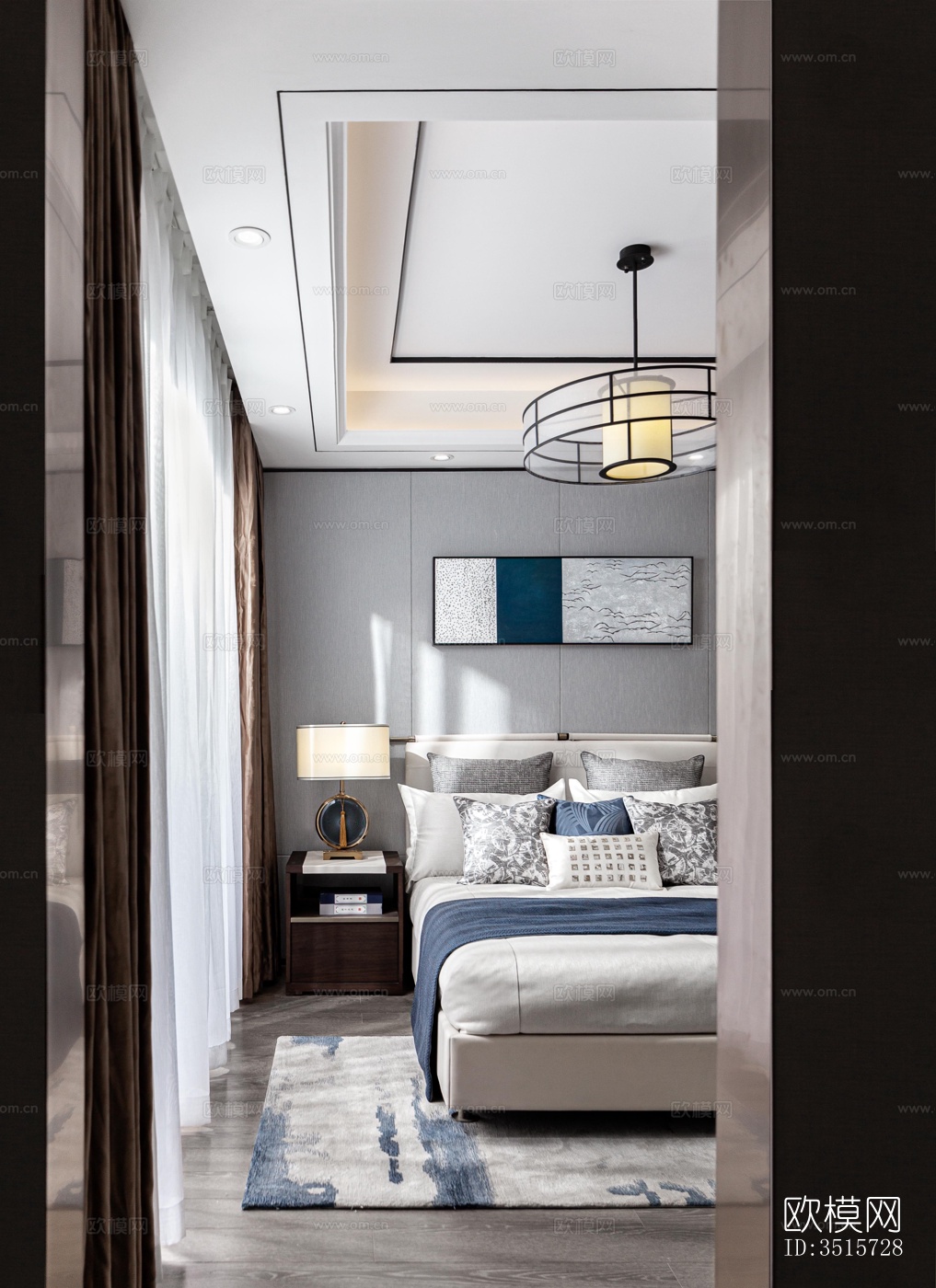 现代平层效果图下载（渲染图1）