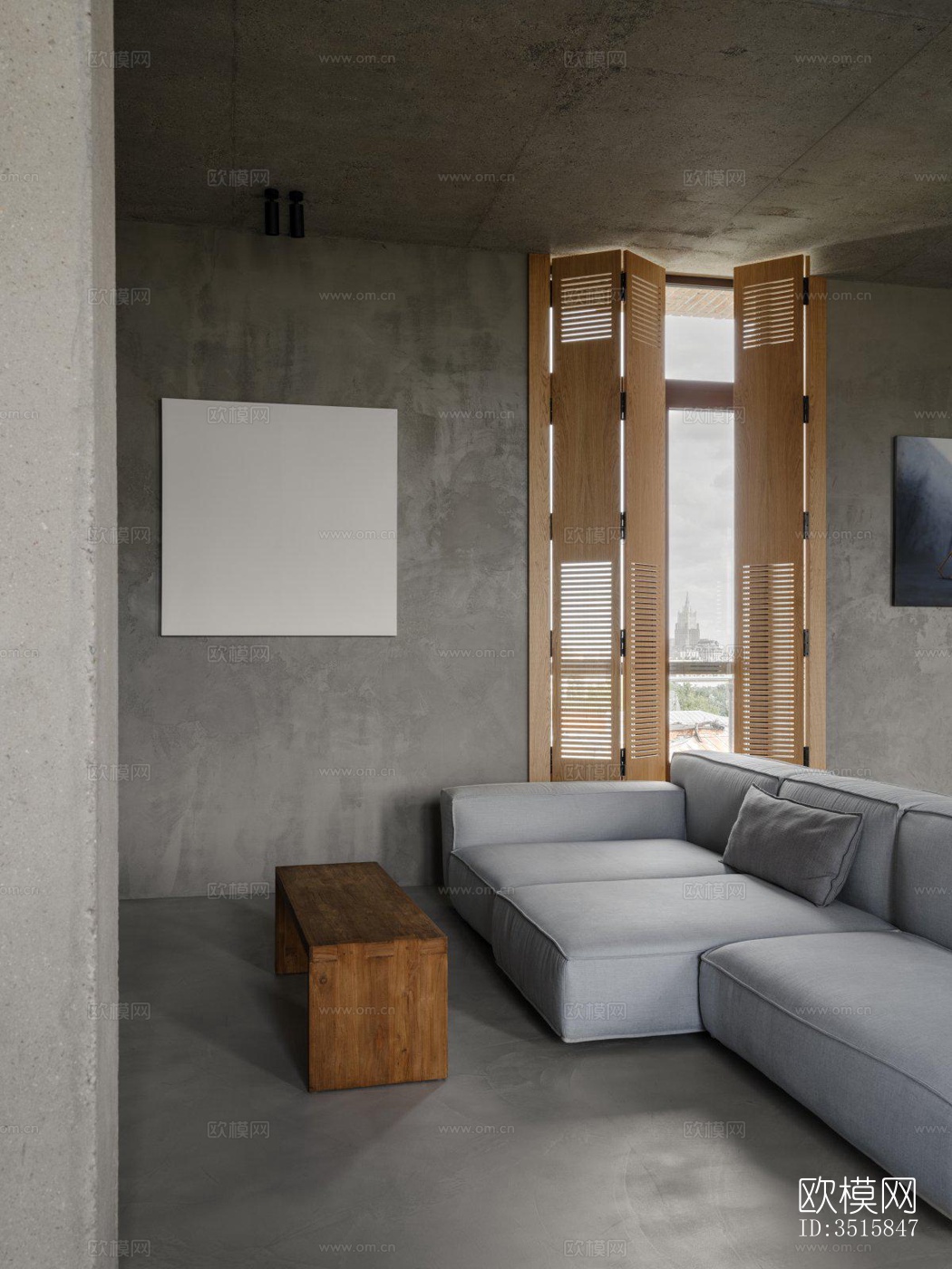 现代平层效果图下载（渲染图12）