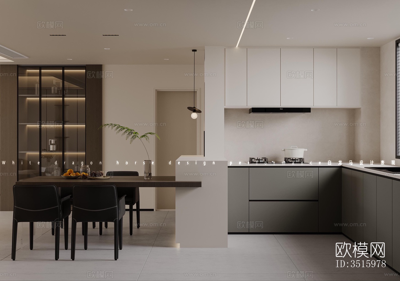 现代平层效果图下载（渲染图1）