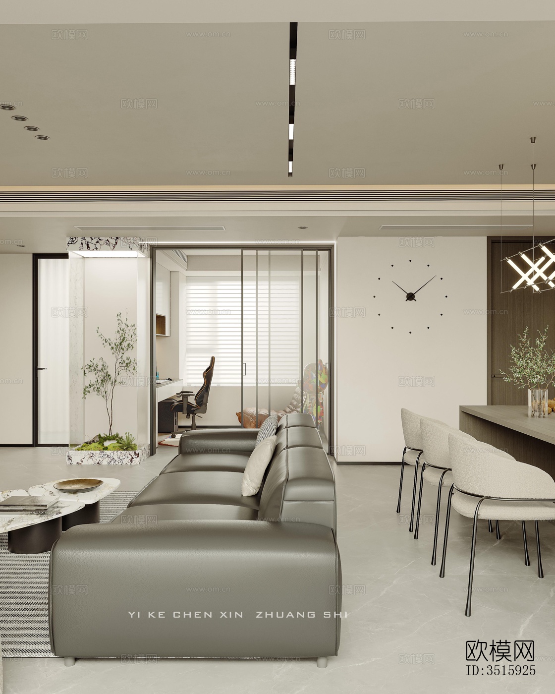 现代平层效果图下载（渲染图2）