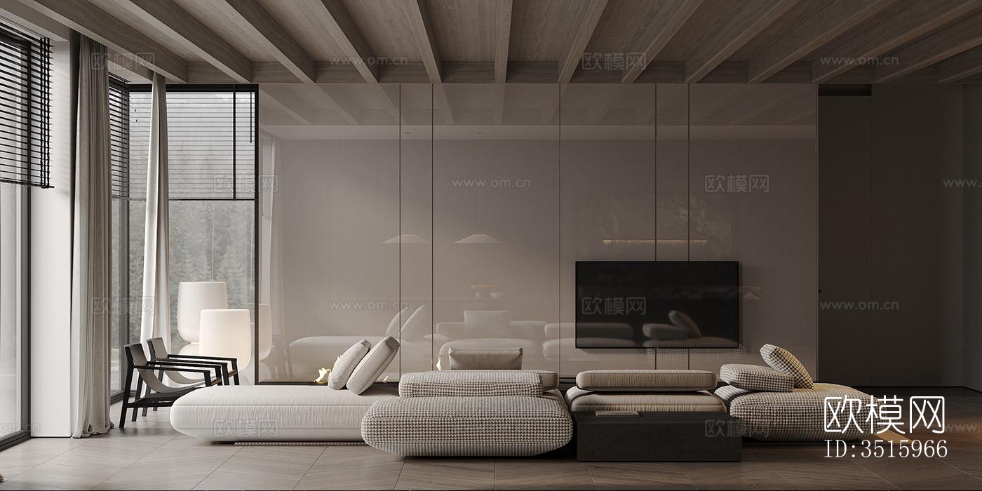 现代平层效果图下载（渲染图2）