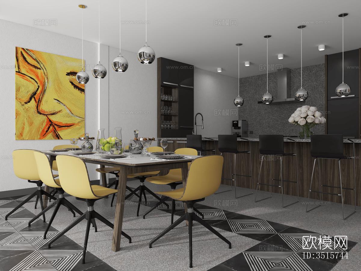 现代平层效果图下载（渲染图9）