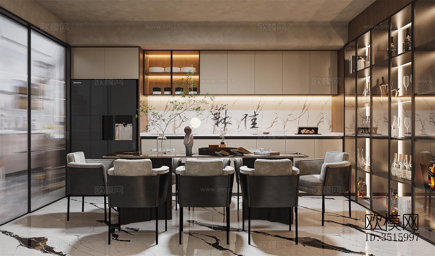 现代平层效果图下载（渲染图8）