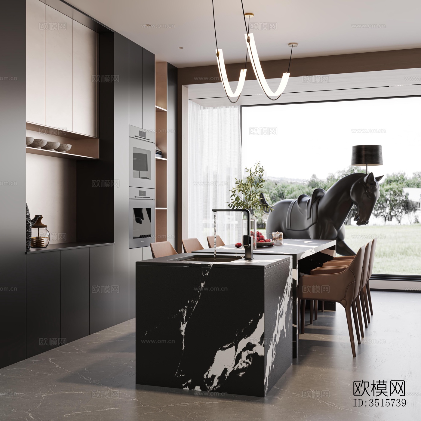 现代平层效果图下载（渲染图8）