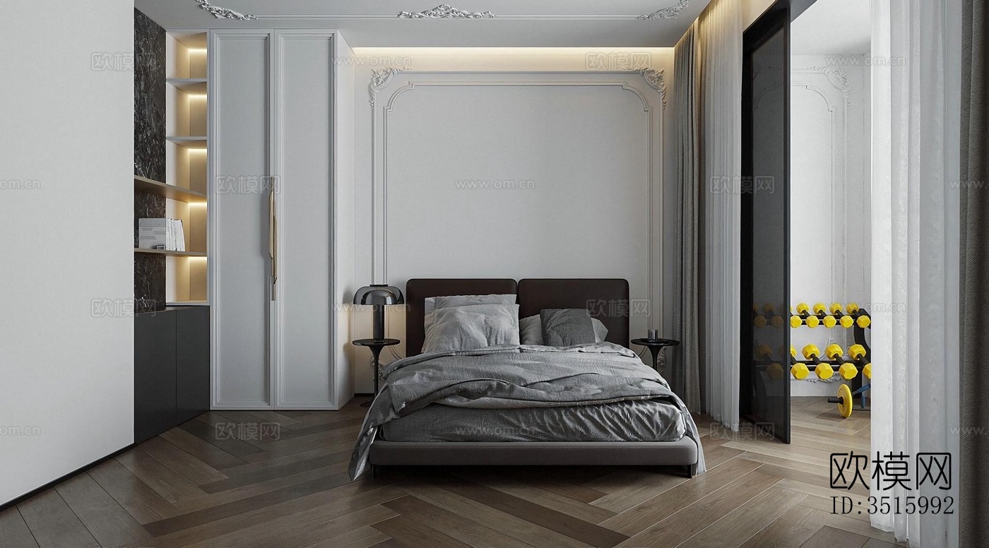 现代平层效果图下载（渲染图3）