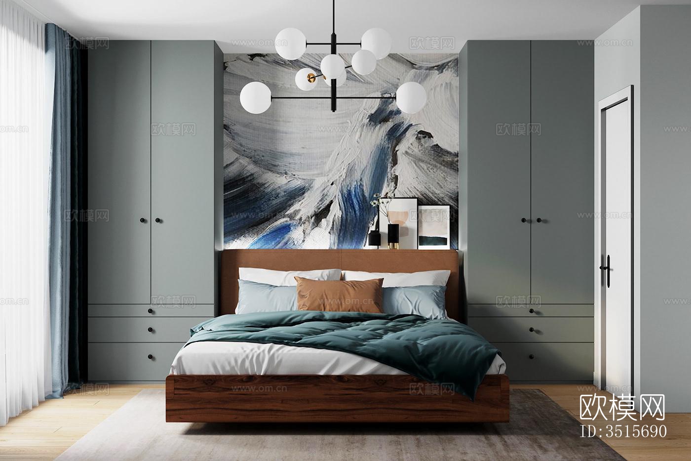 现代平层效果图下载（渲染图3）