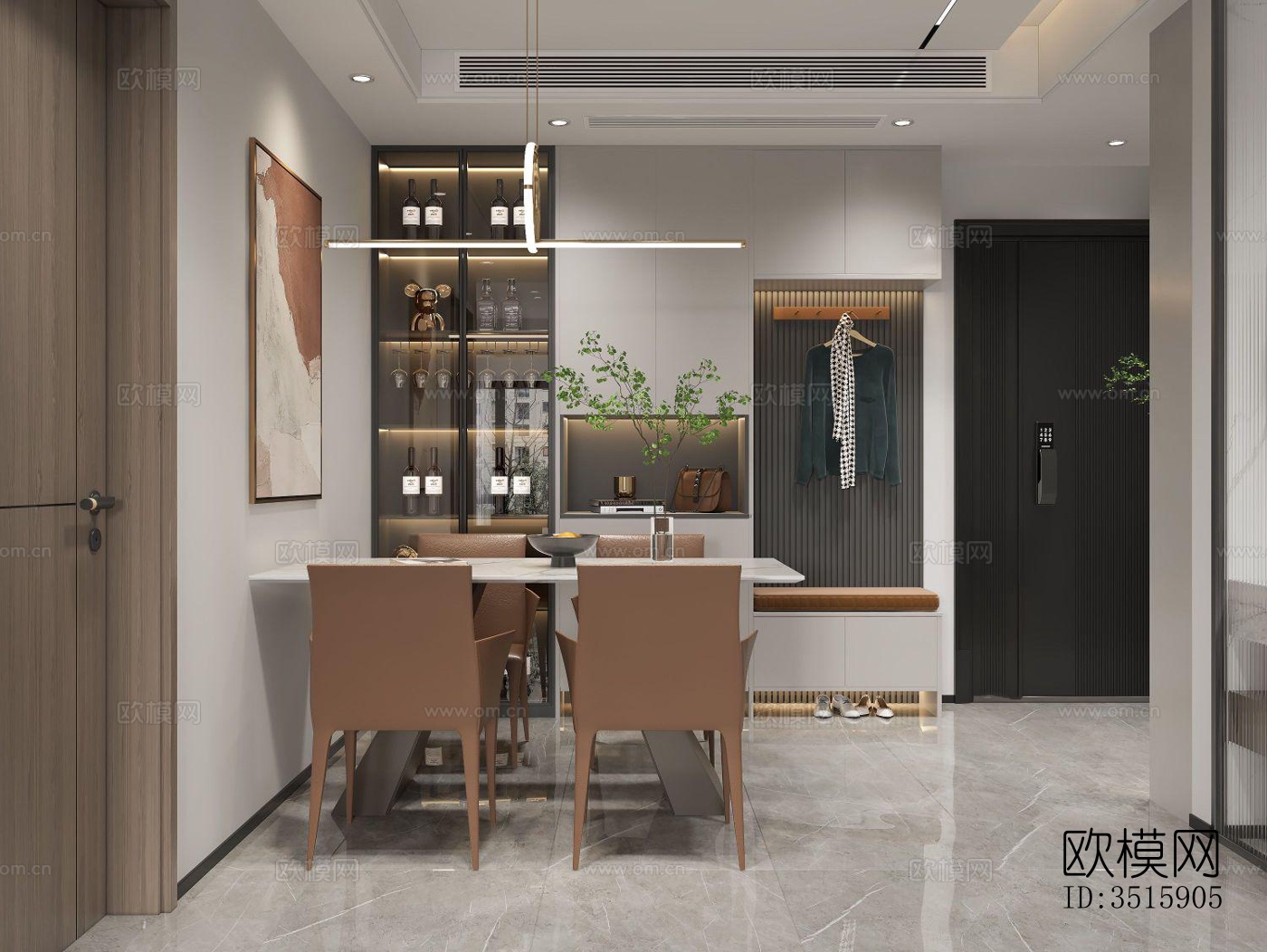 现代平层效果图下载（渲染图3）