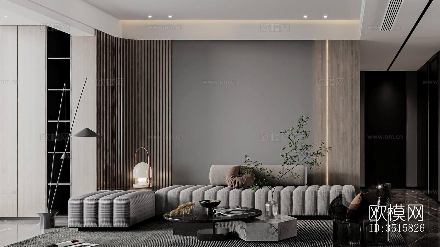 现代平层效果图下载（渲染图6）