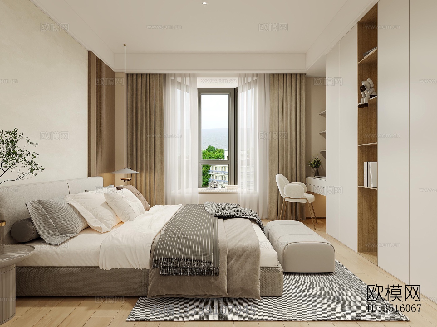 现代平层效果图下载（渲染图7）