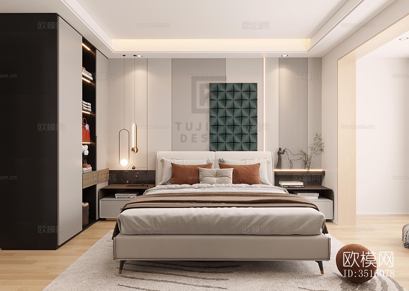 现代平层效果图下载（渲染图2）