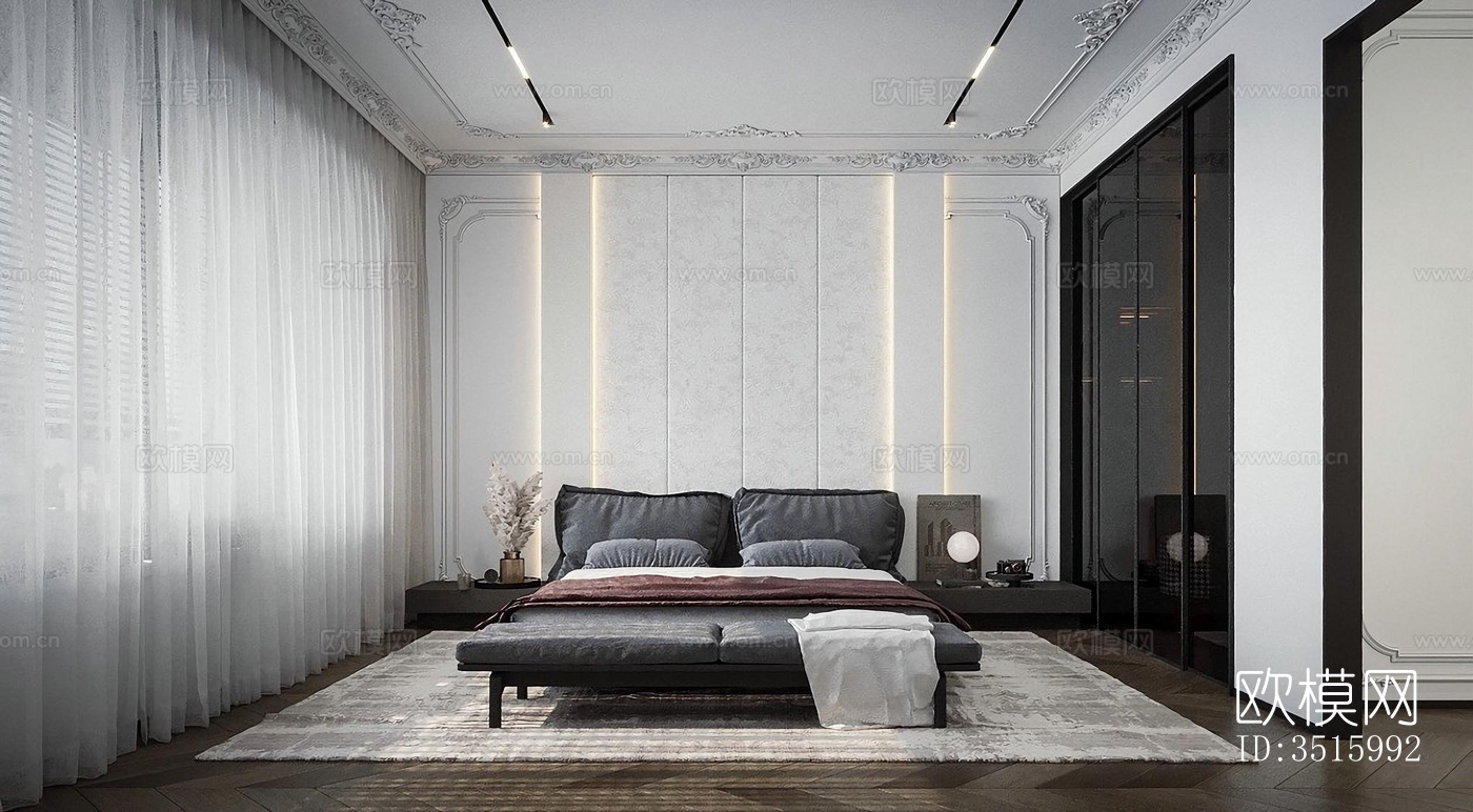 现代平层效果图下载（渲染图7）