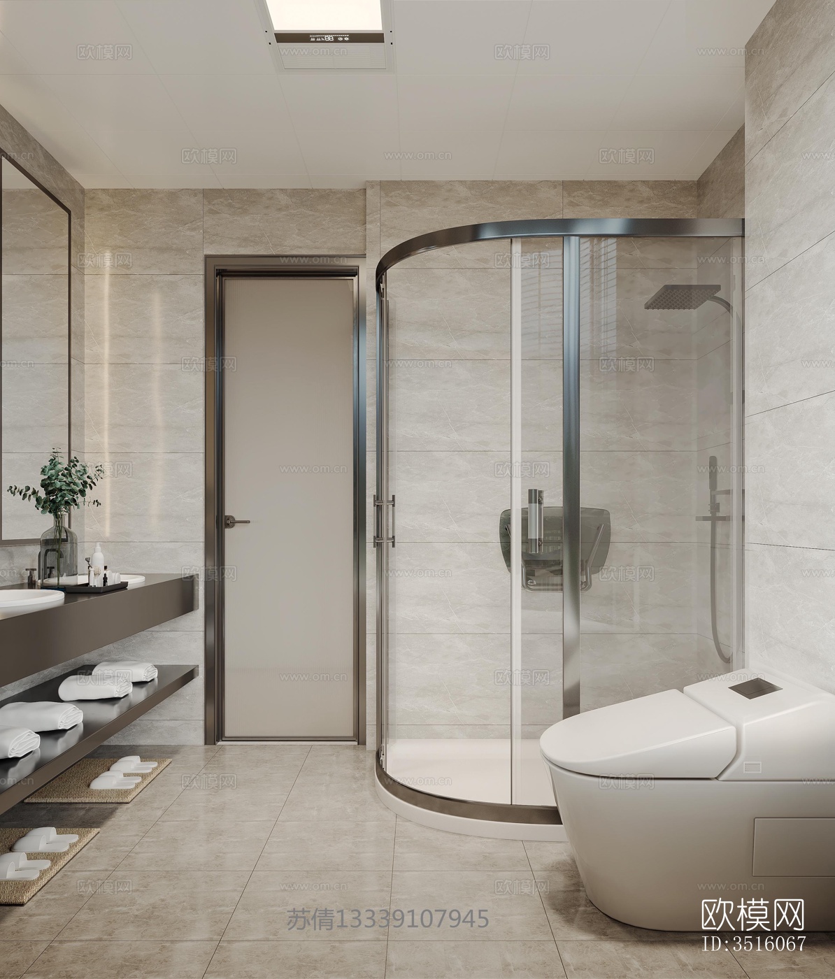 现代平层效果图下载（渲染图3）