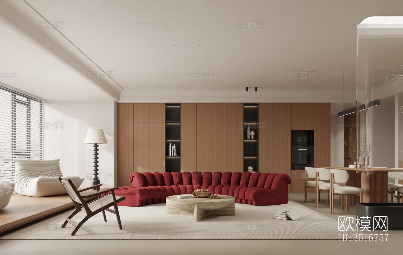 现代平层效果图下载（渲染图5）