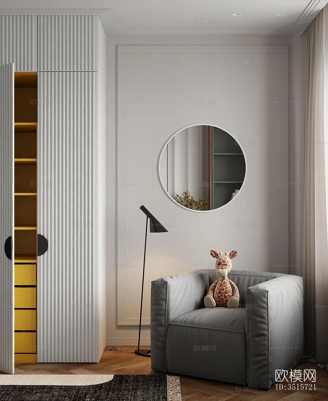 现代平层效果图下载（渲染图10）