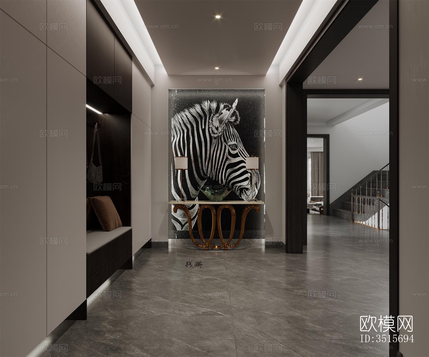 现代平层效果图下载（渲染图17）