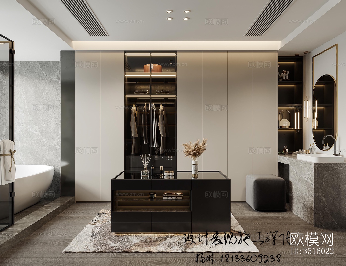 现代平层效果图下载（渲染图3）