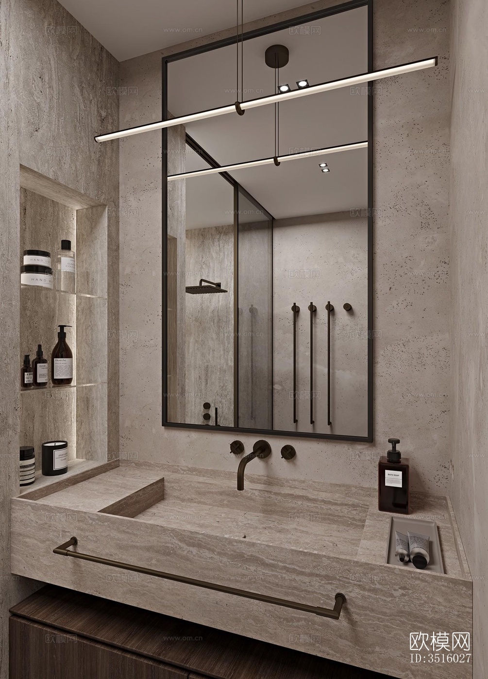 现代平层效果图下载（渲染图12）