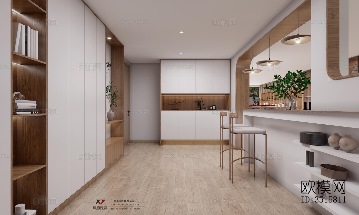 现代平层效果图下载（渲染图5）