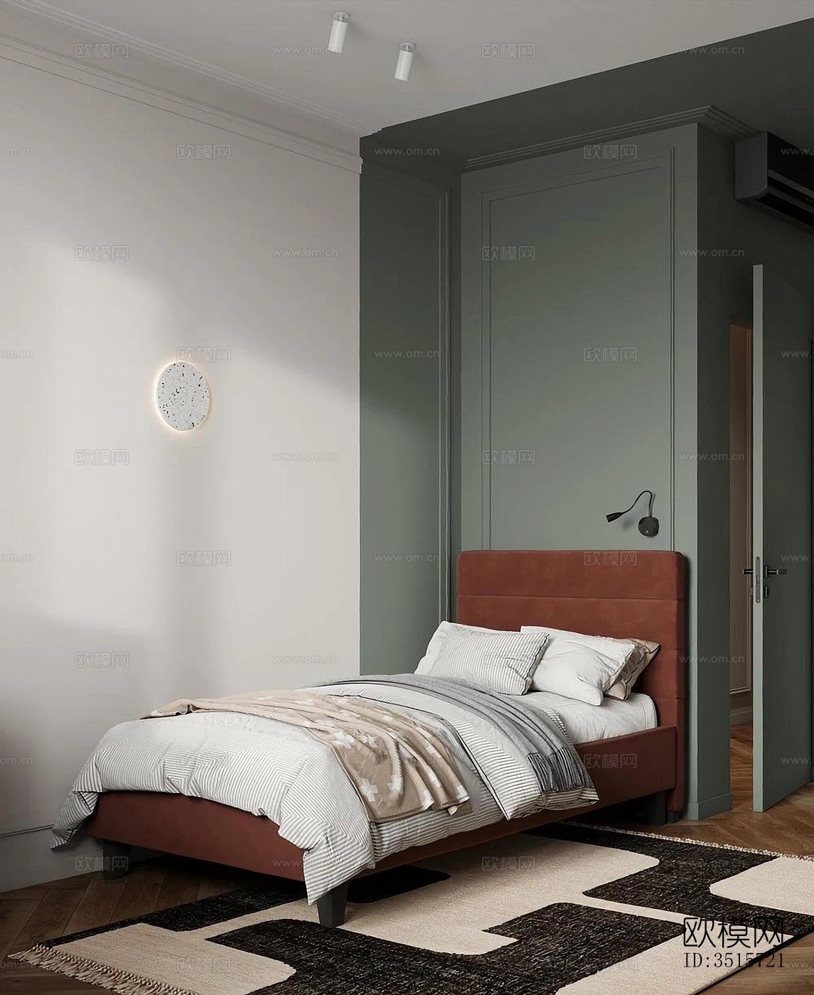 现代平层效果图下载（渲染图8）