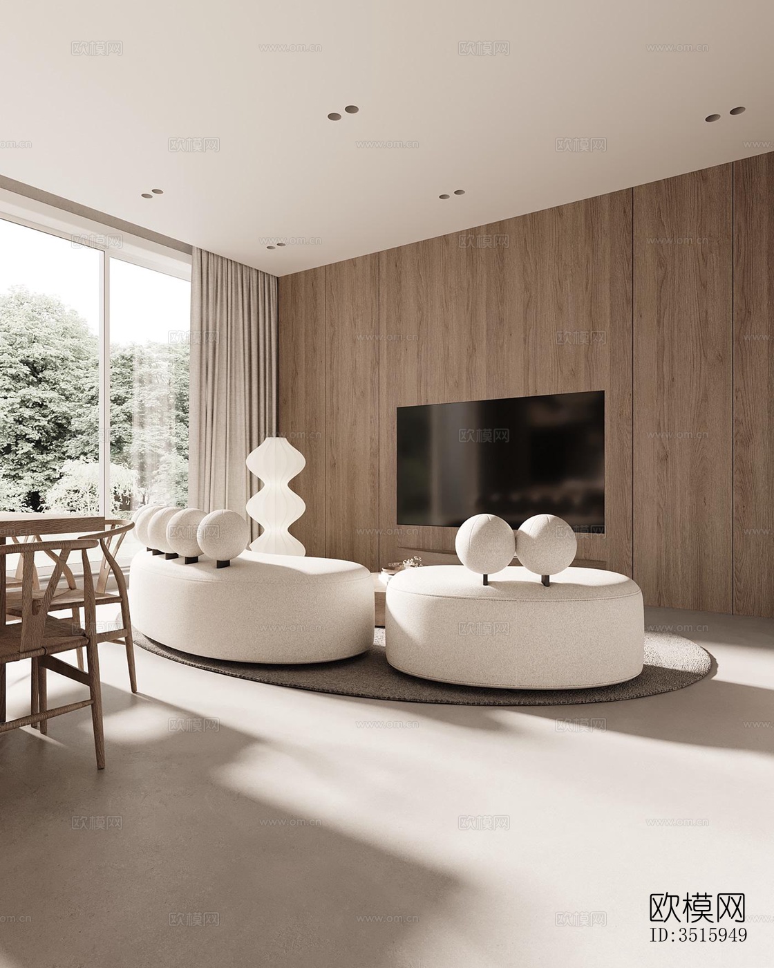 现代平层效果图下载（渲染图8）