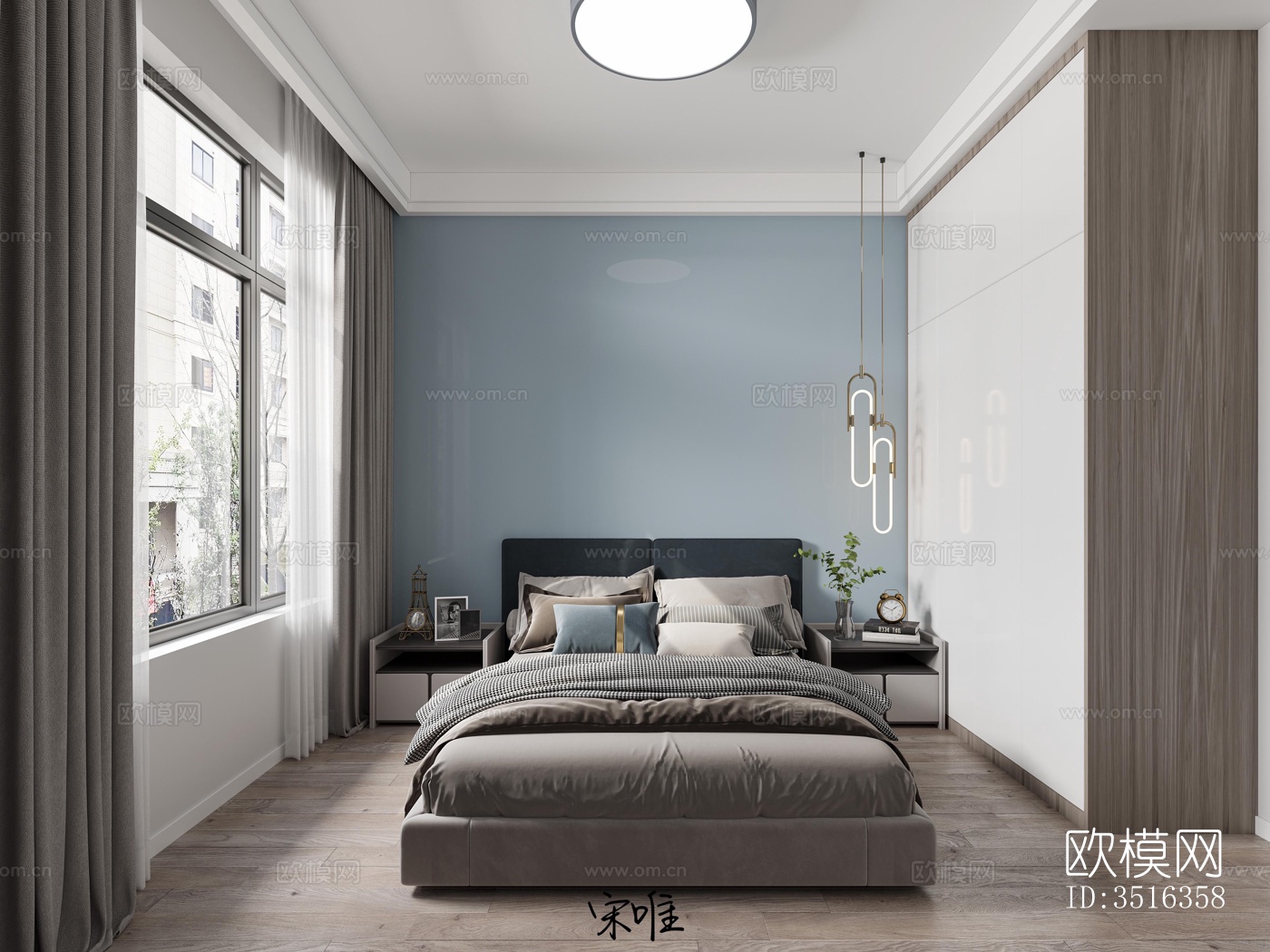 现代平层效果图下载（渲染图5）