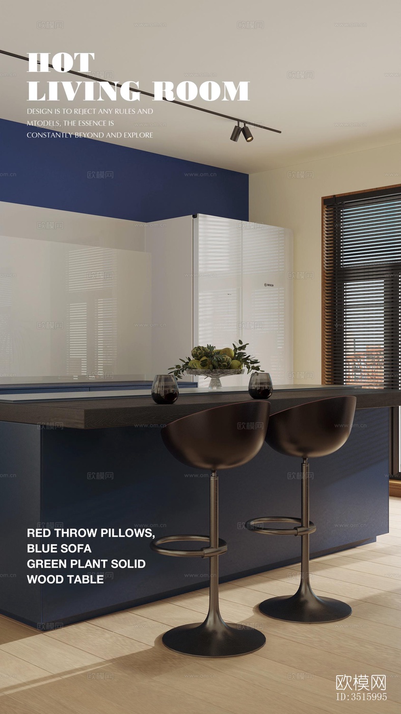 现代平层效果图下载（渲染图6）