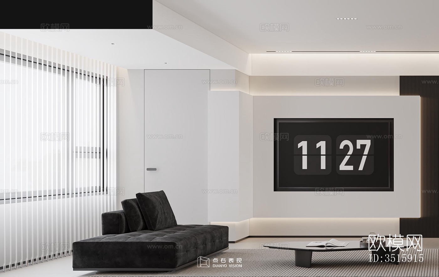 现代平层效果图下载（渲染图4）