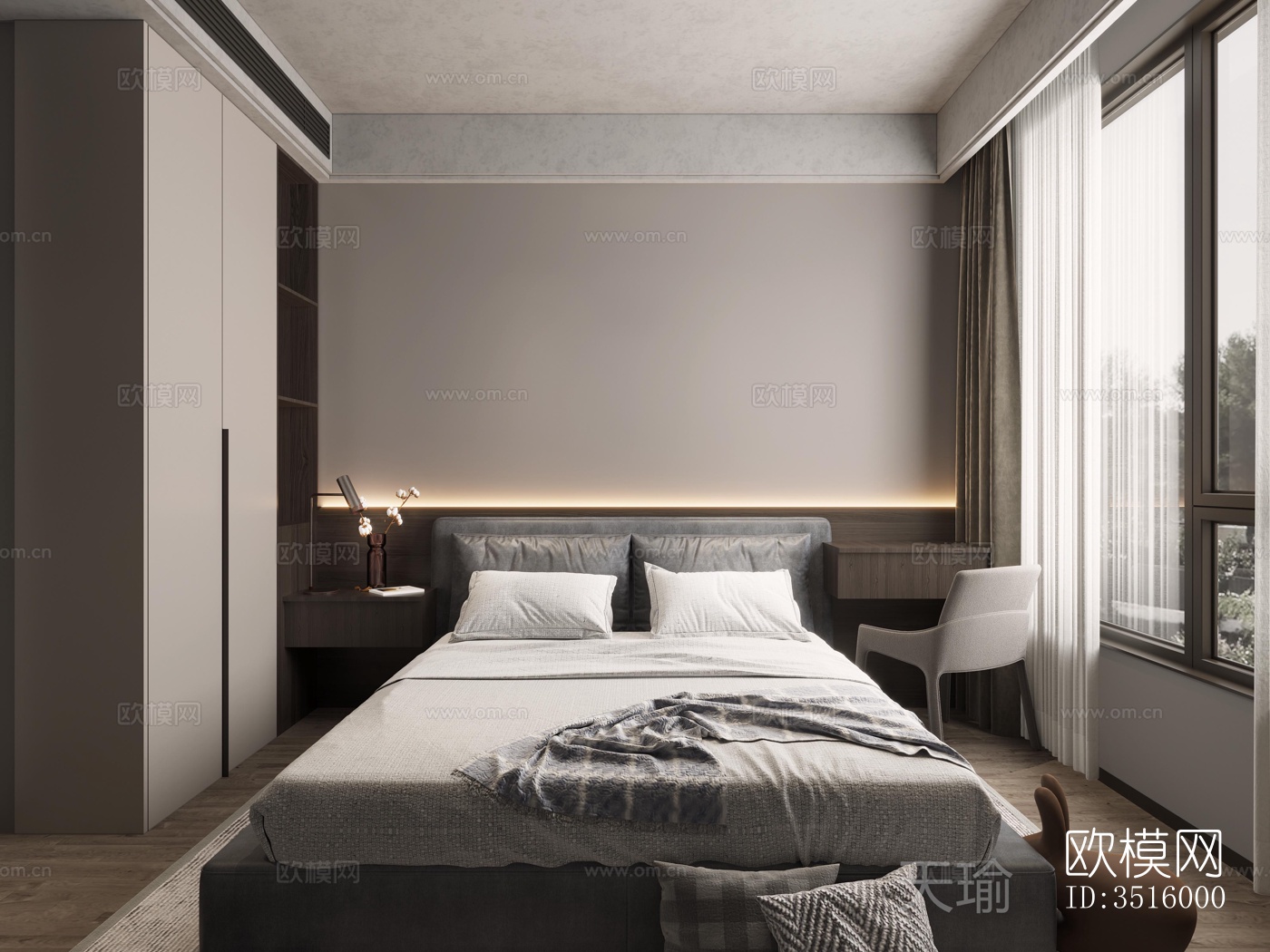 现代平层效果图下载（渲染图9）