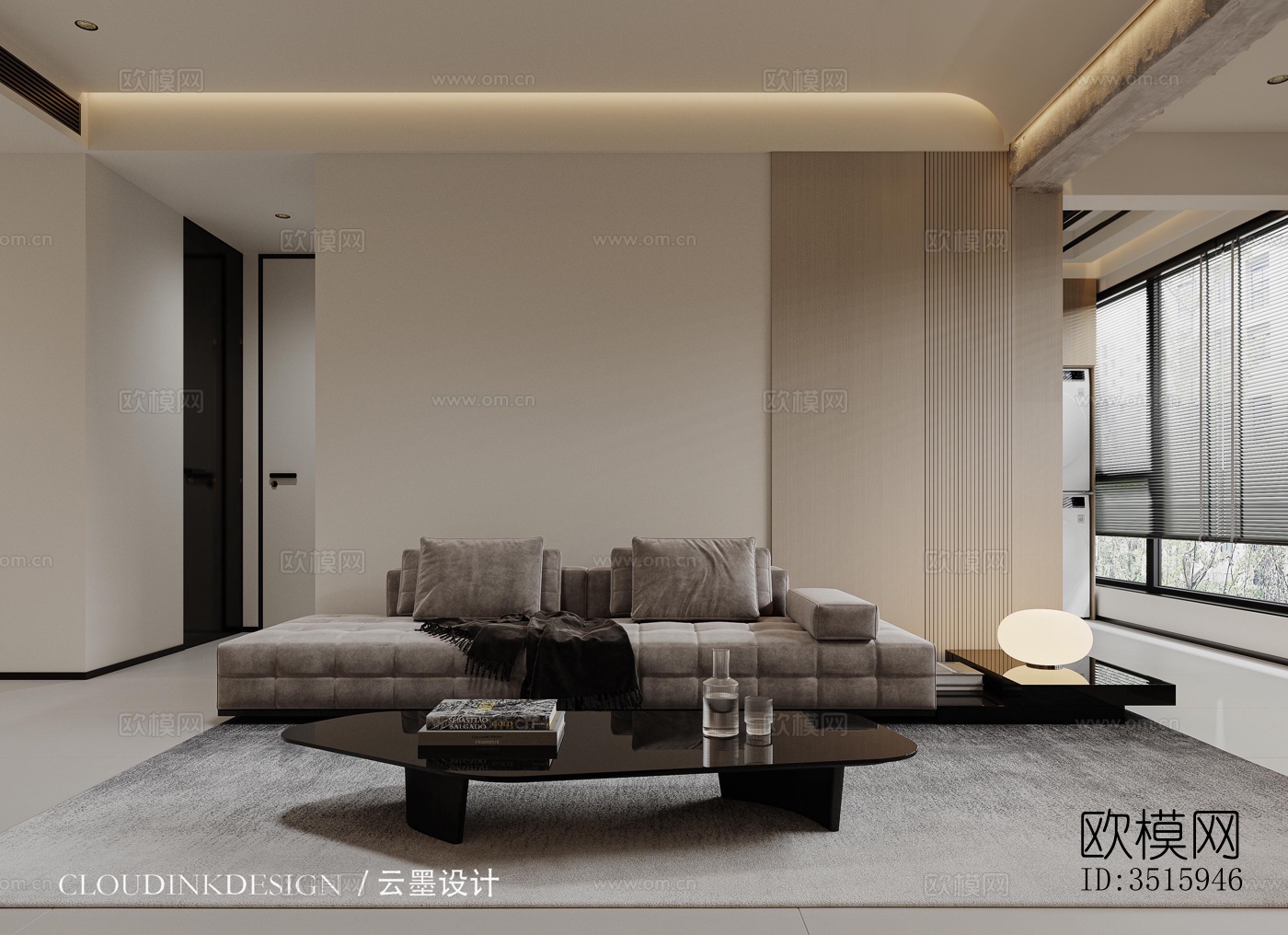 现代平层效果图下载（渲染图4）