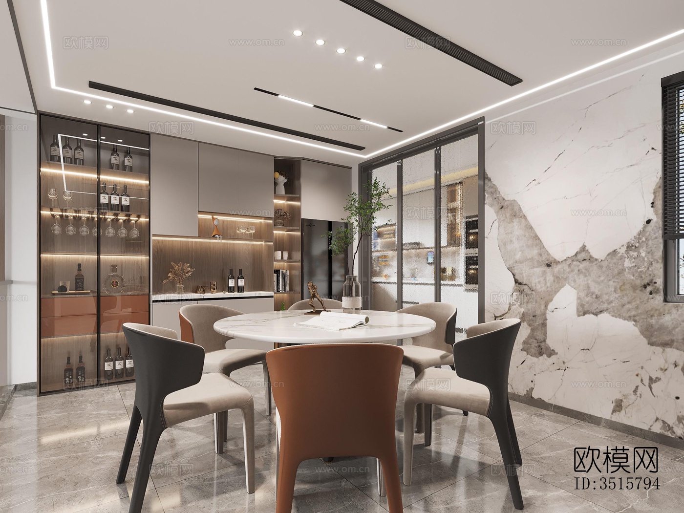 现代平层效果图下载（渲染图3）