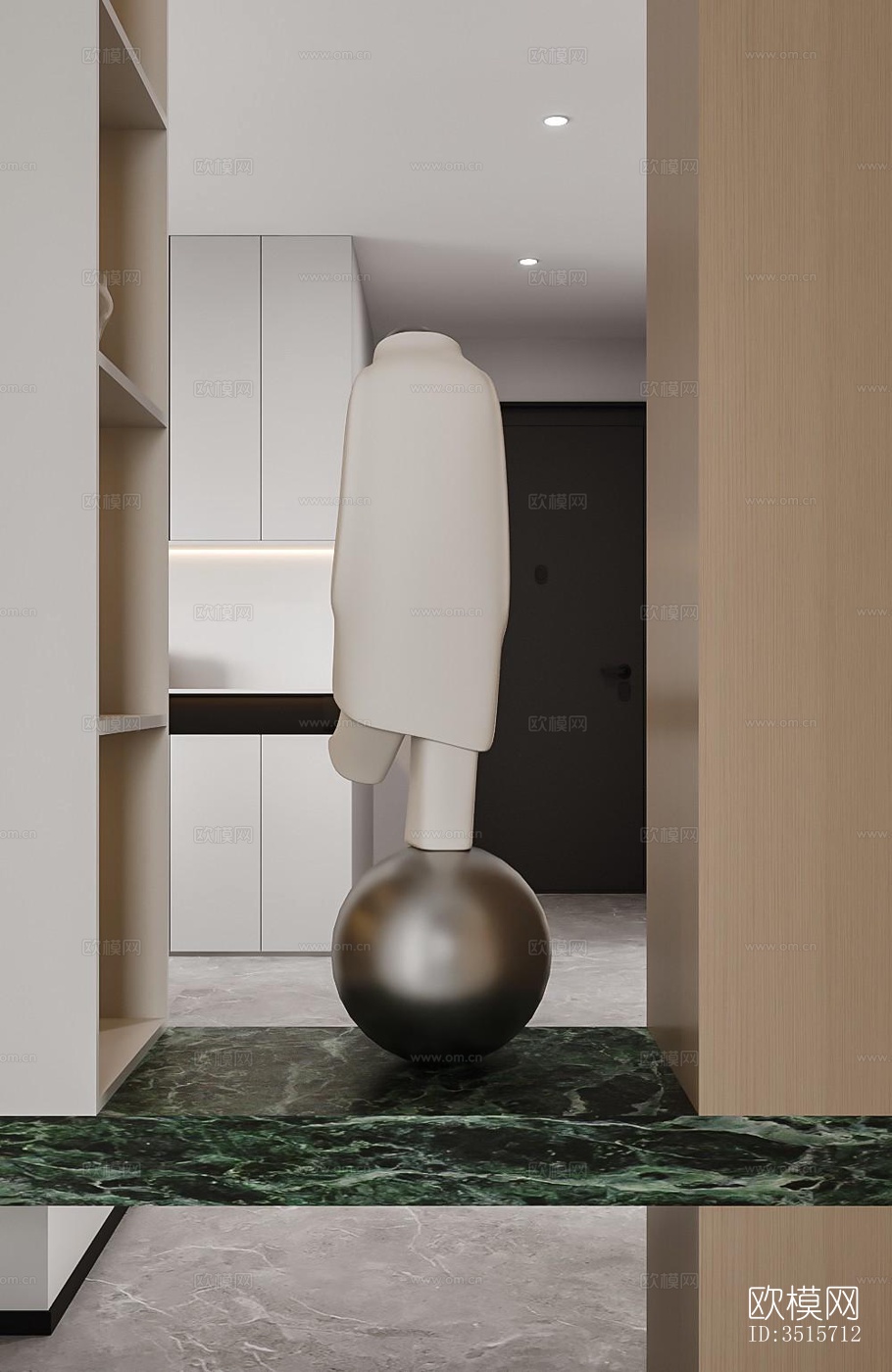 现代平层效果图下载（渲染图3）