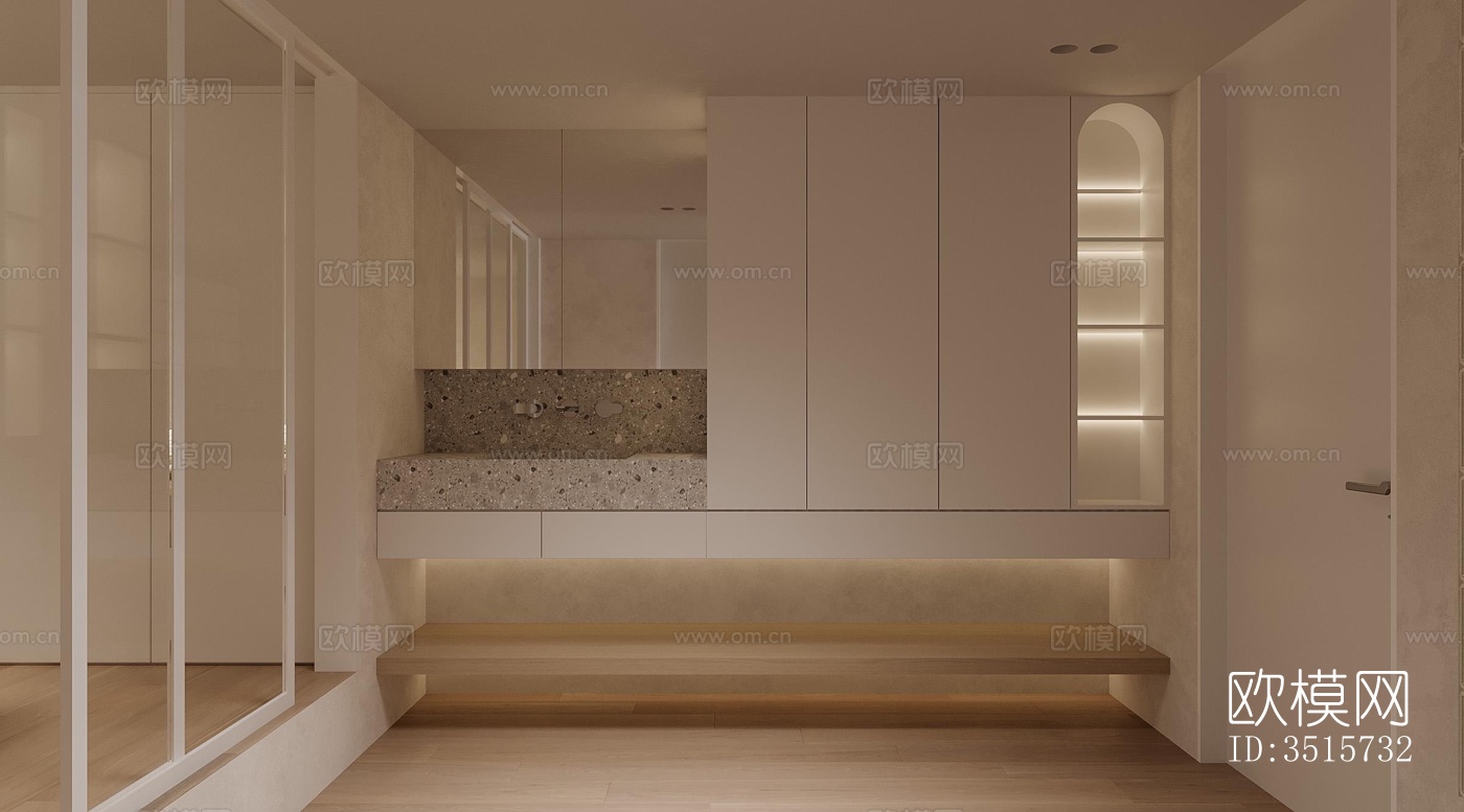 现代平层效果图下载（渲染图10）