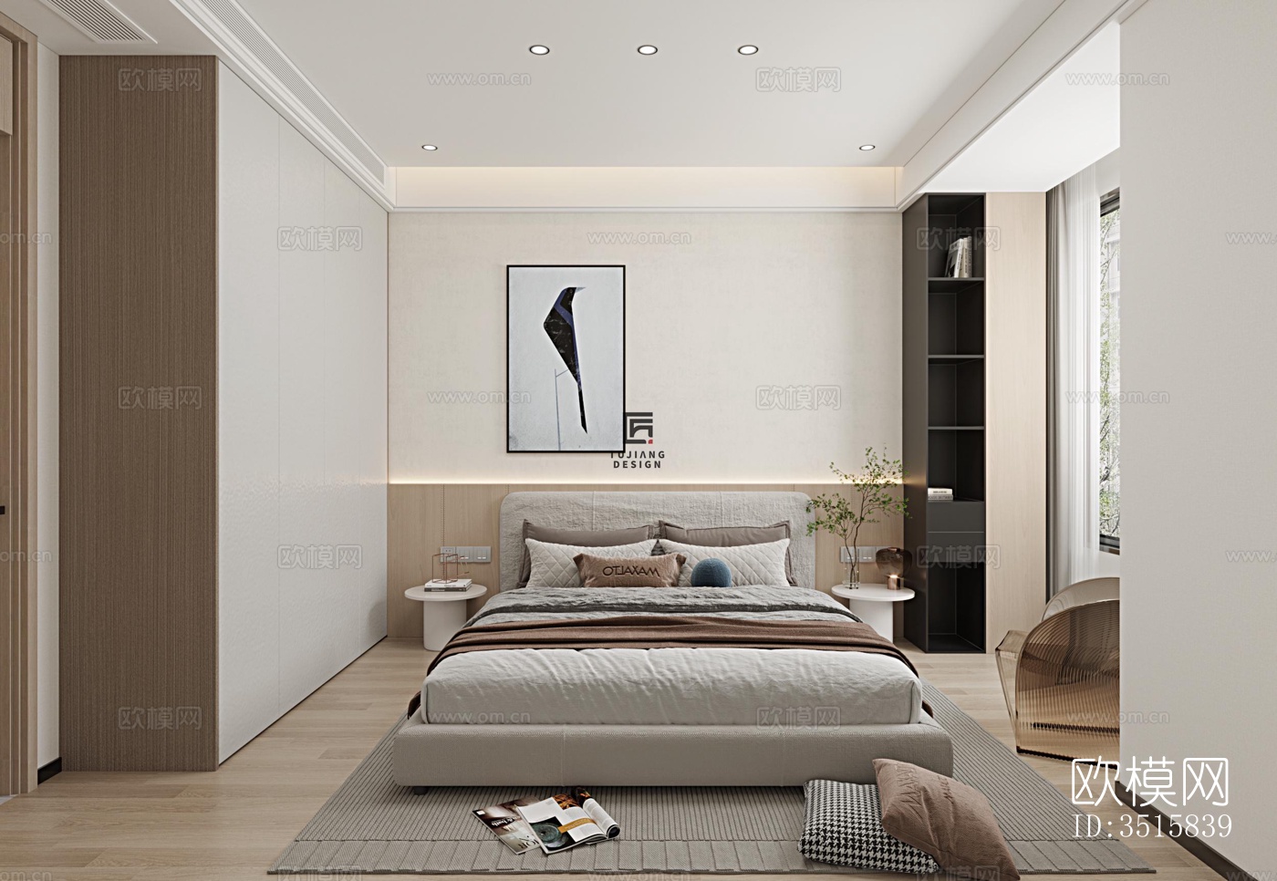 现代平层效果图下载（渲染图3）