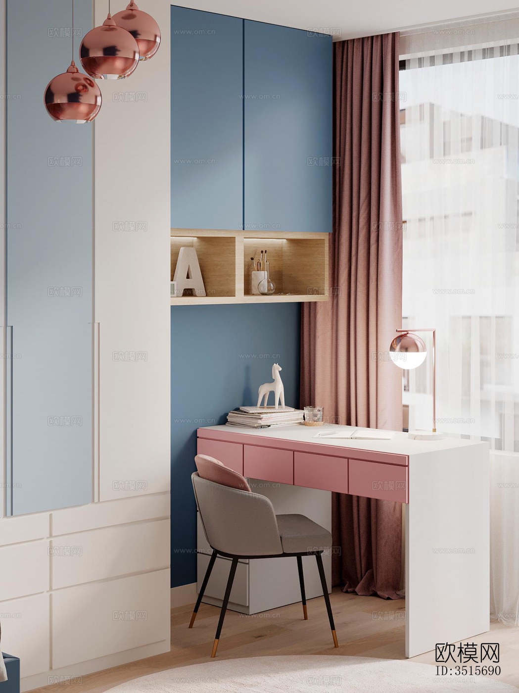 现代平层效果图下载（渲染图7）