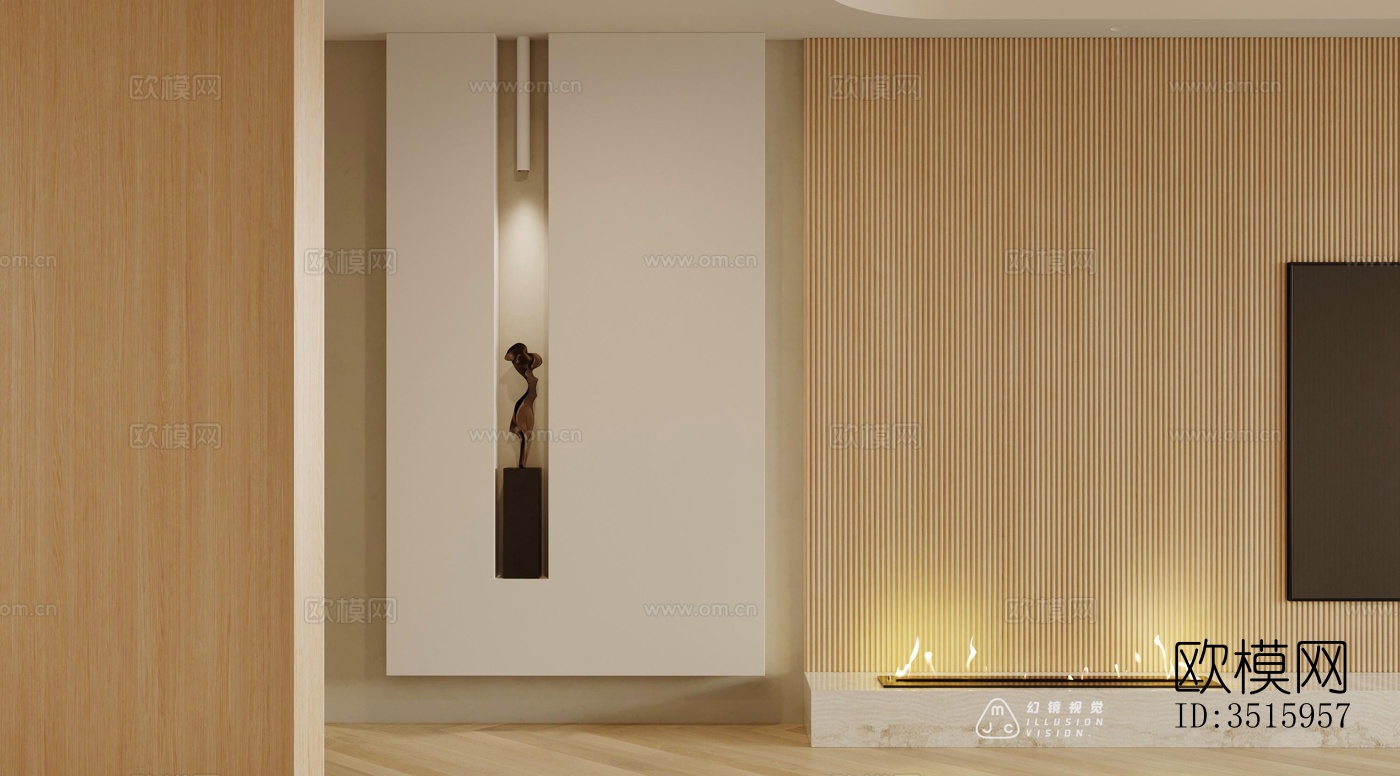 现代平层效果图下载（渲染图2）