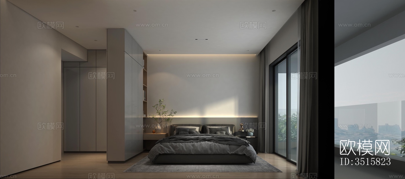 现代平层效果图下载（渲染图5）