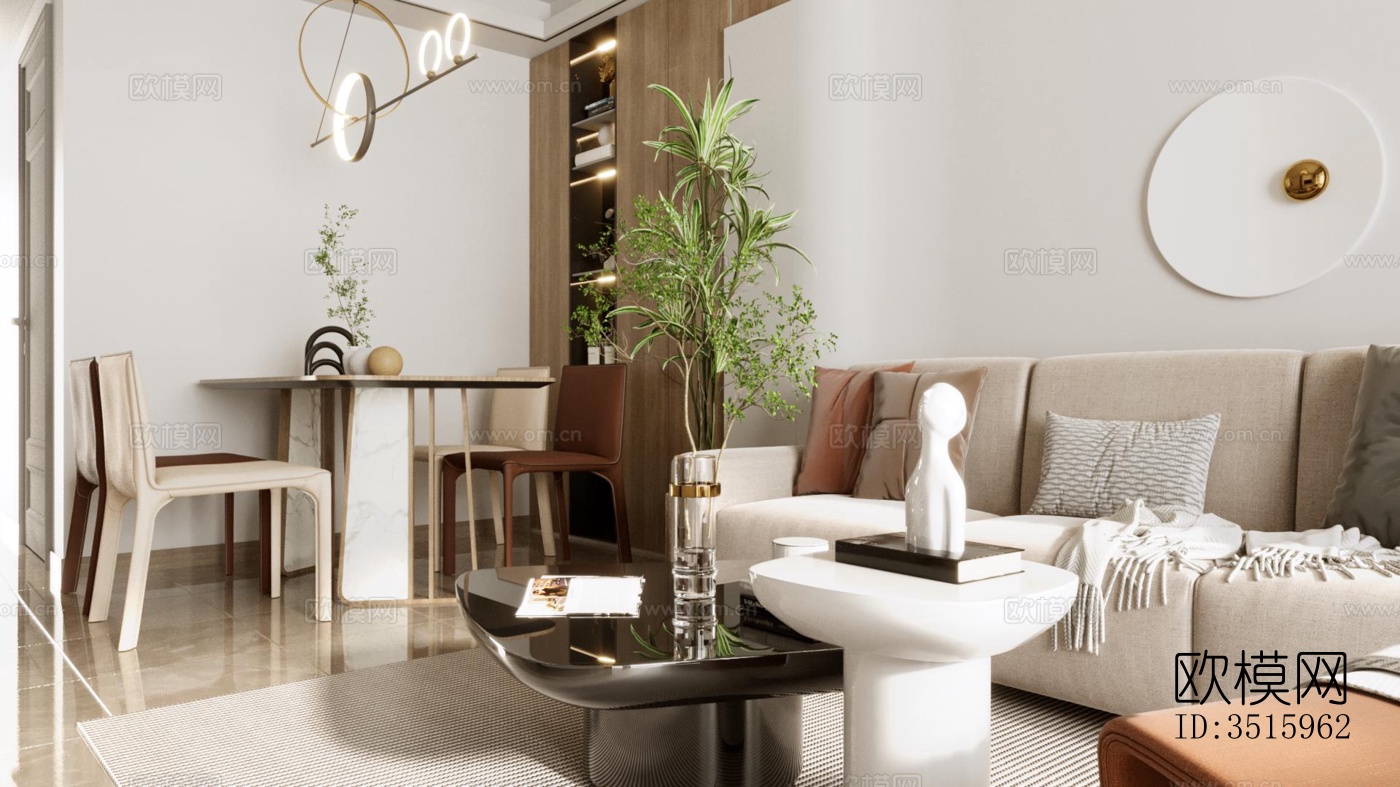 现代平层效果图下载（渲染图9）