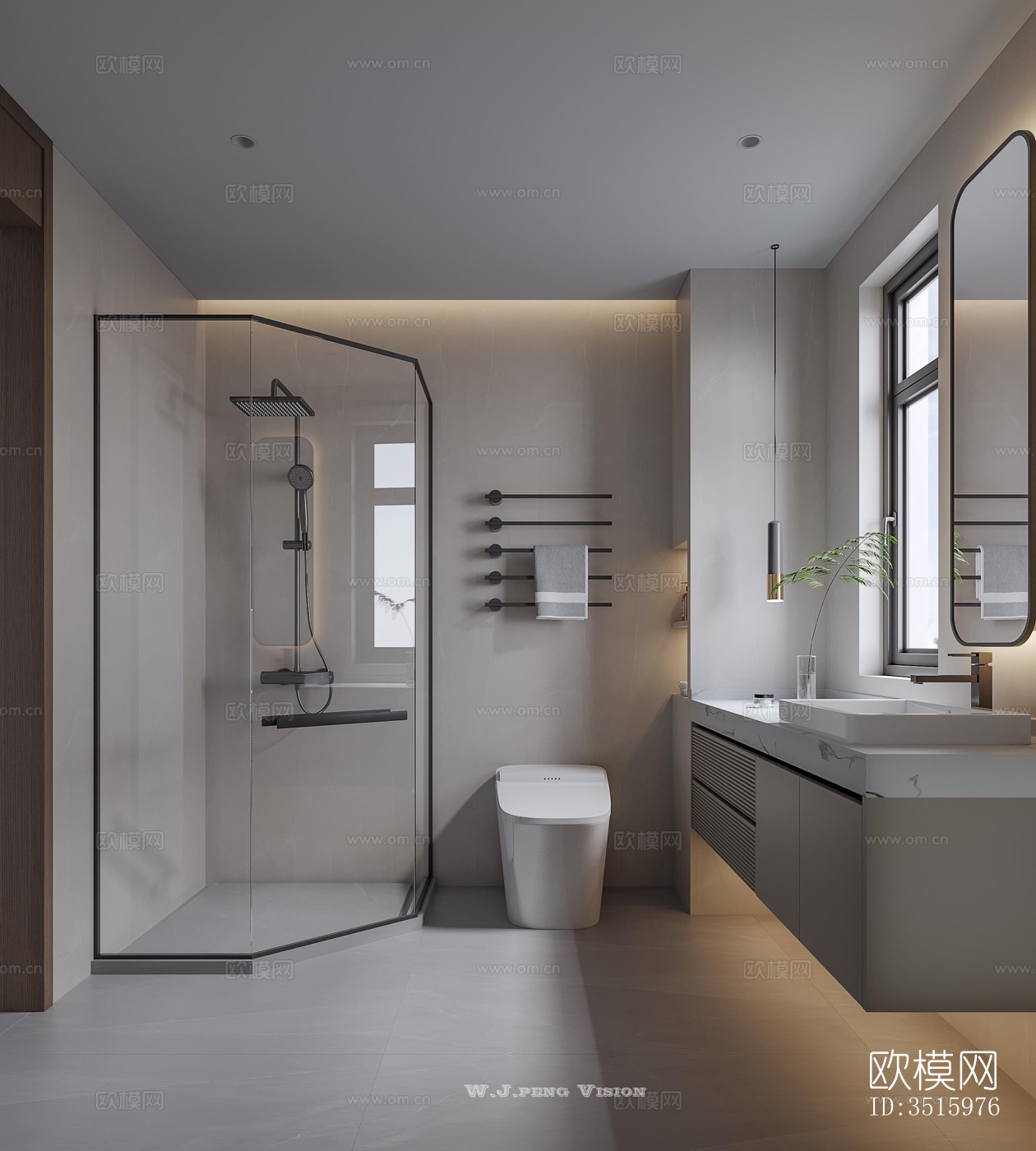 现代平层效果图下载（渲染图5）