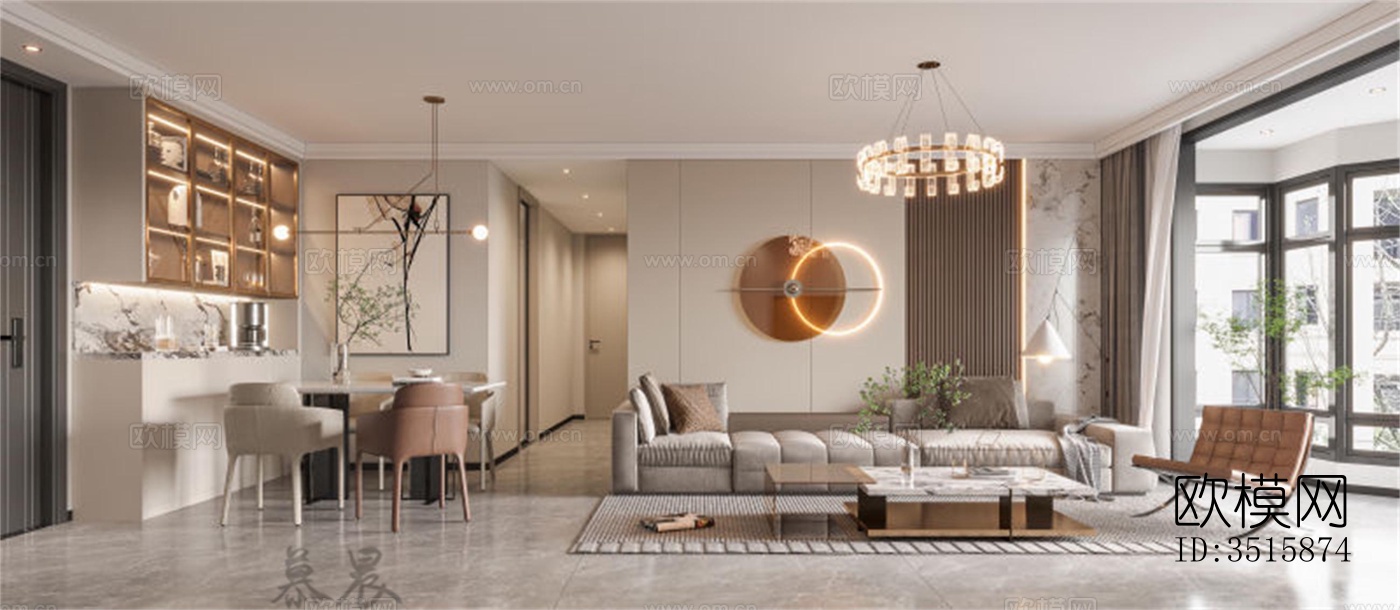 现代平层效果图下载（渲染图5）