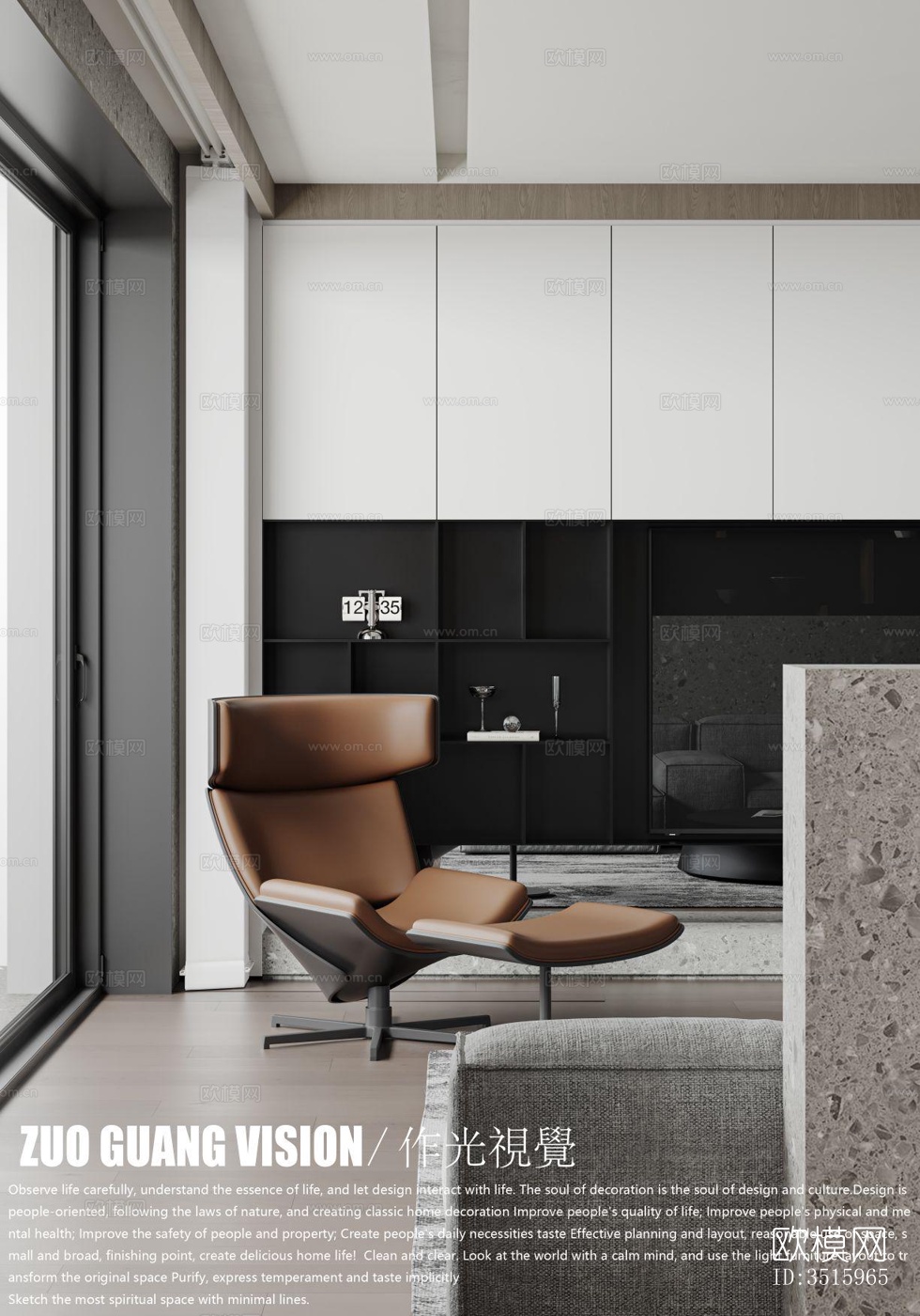 现代平层效果图下载（渲染图4）