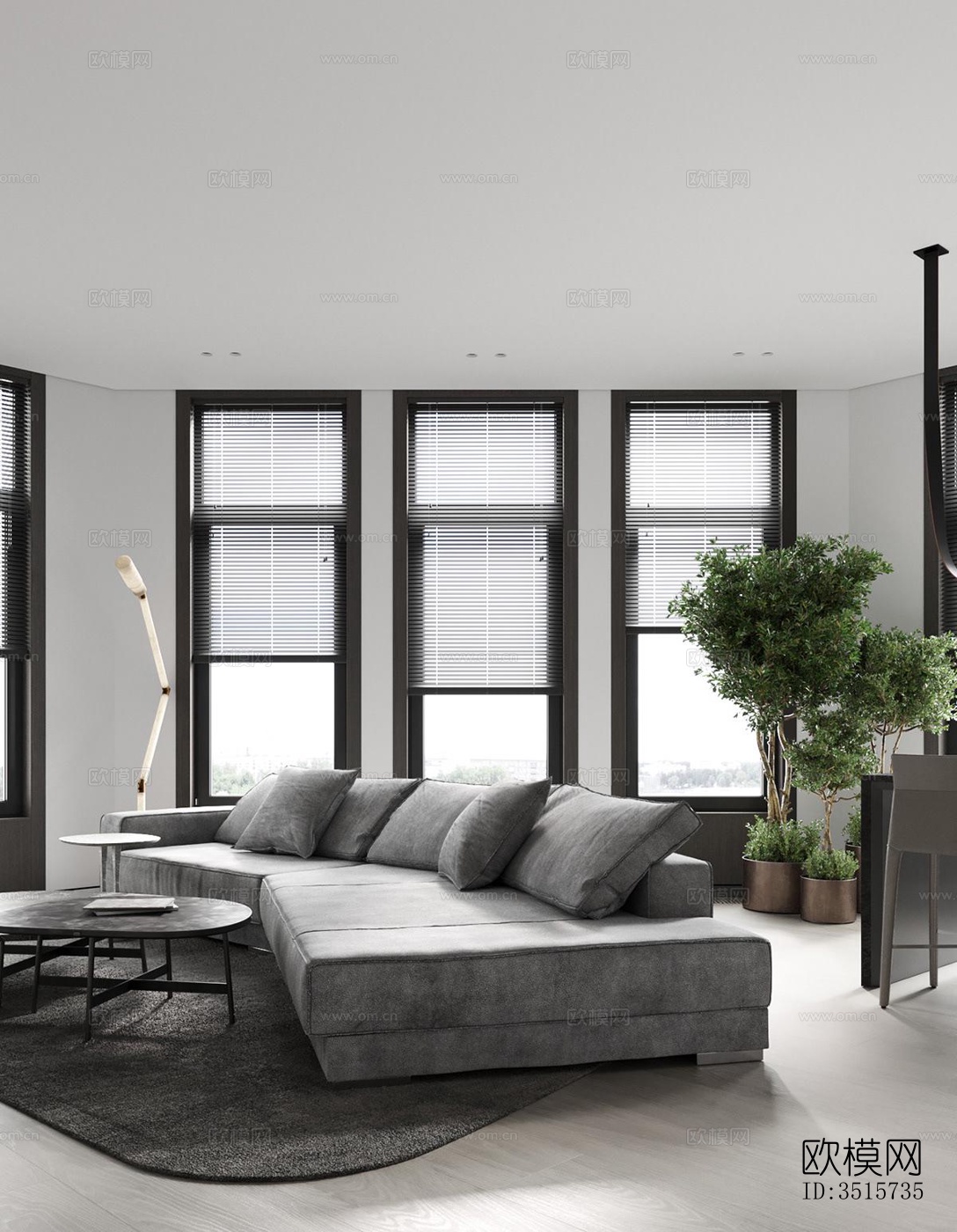 现代平层效果图下载（渲染图12）