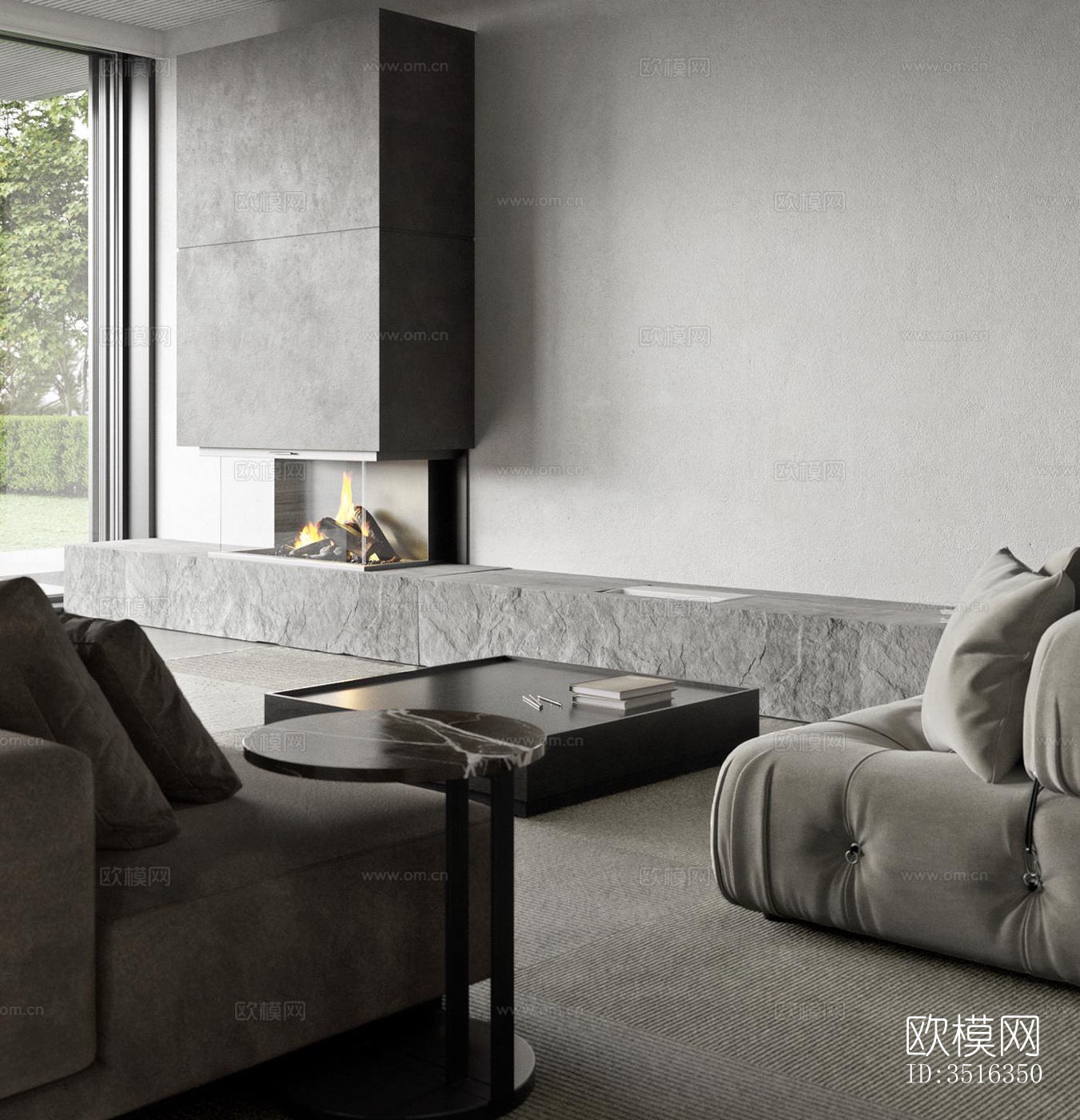 现代平层效果图下载（渲染图10）