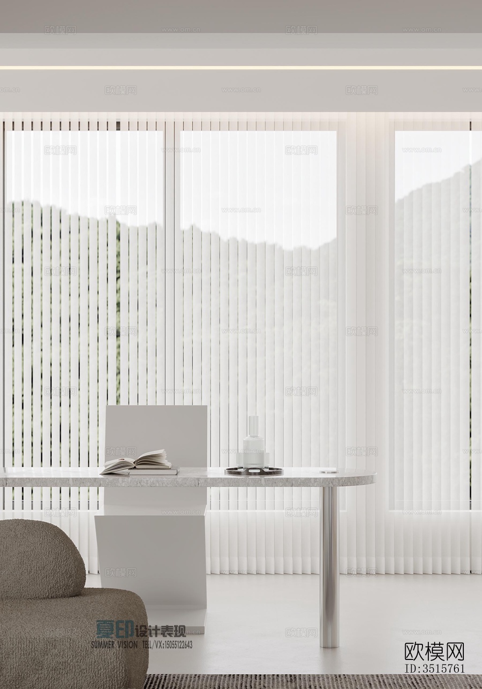 现代平层效果图下载（渲染图4）